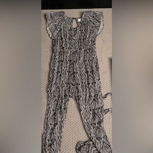 Anthropologie Black and White Patterned Jumpsuit